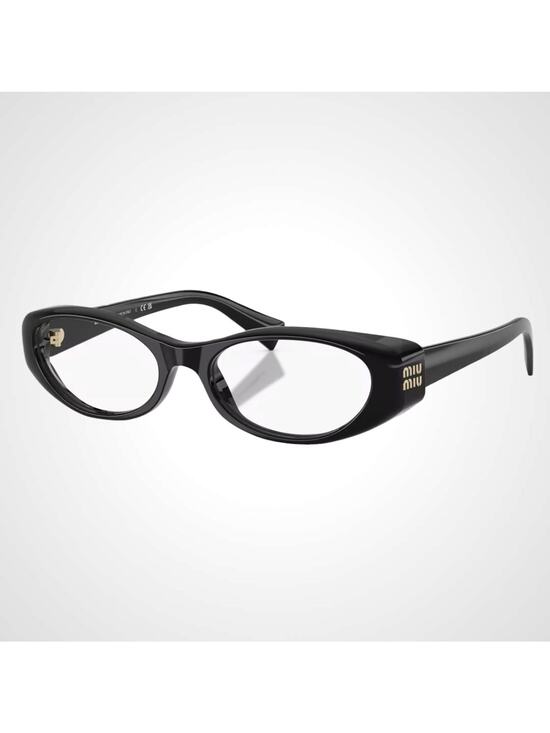 Miu Miu Accessories - New MIU MIU Eyeglasses Black Oval Glasses 55-18mm Full Rim Rx-able